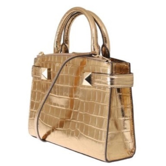 MICHAEL Kors Gold Leather Alligator Handbag or Crossbody NWTS - Picture 2 of 11